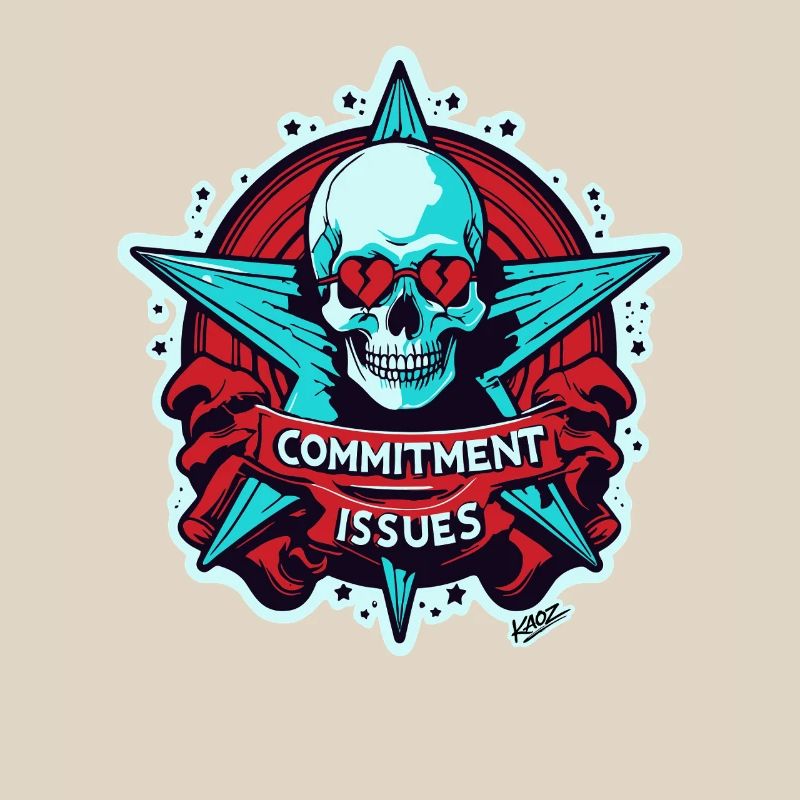 Commitment Issues Skull Badge