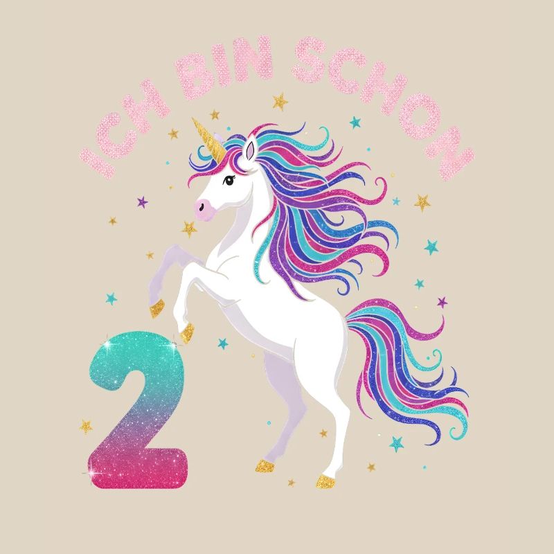 2. Geburtstag Einhorn Mädchen Ich bin schon 2