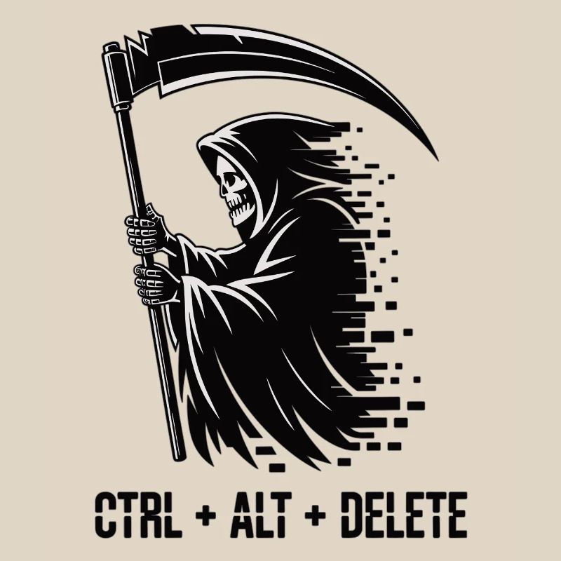 Ctrl Alt Delete Grim Reaper IT Humor Shirt