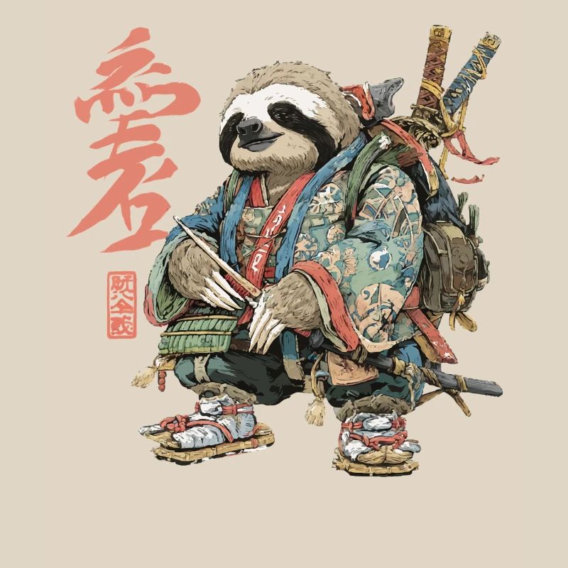 Sloth Samurai in Ukiyoe Armor