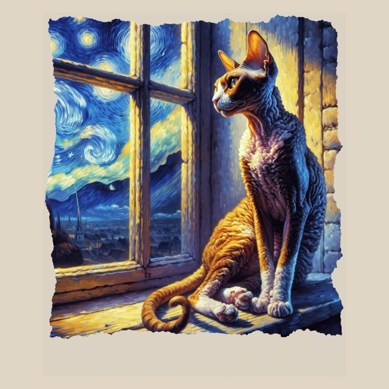 Nuit étoilée du chat Cornish Rex
