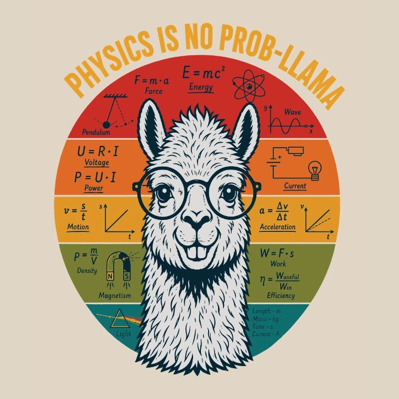 Physics Is No Prob-Llama Physik Lehrer Shirt
