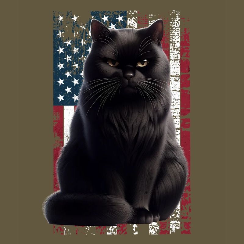 Grumpy Black Cat US Schwarze Katze