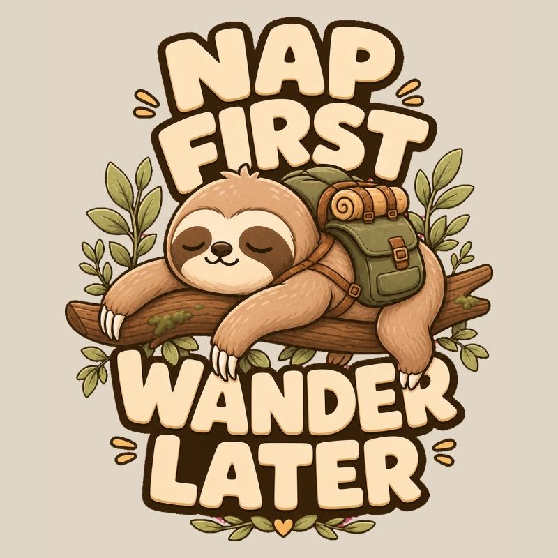 Nap First Wander Later Sloth