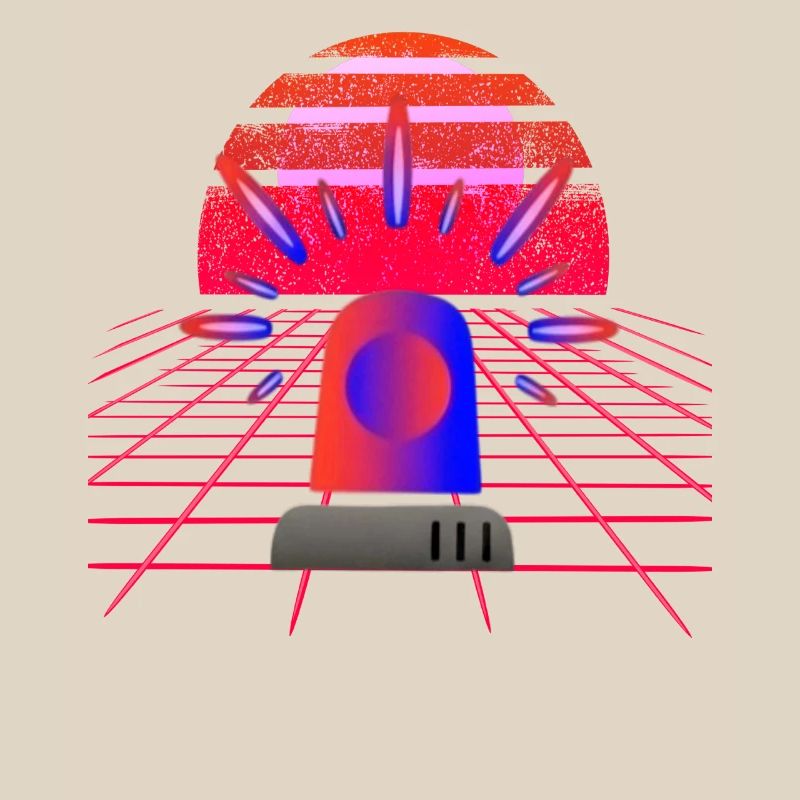 Néon Rétro Synthwave Siren Blue Light