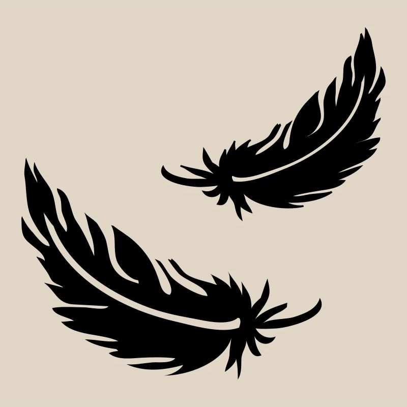 Two flying feathers
