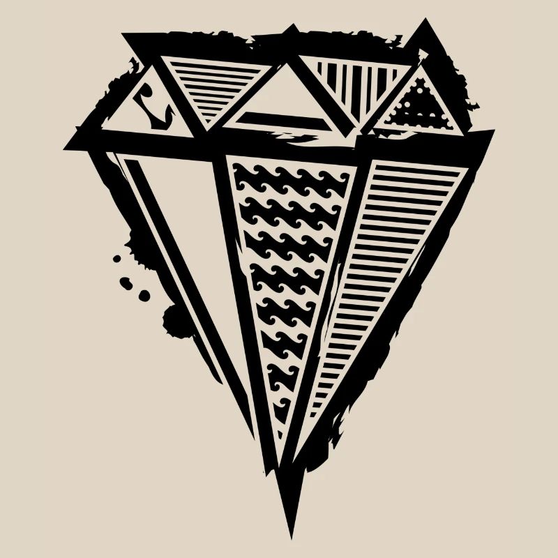 A diamond graffiti with different patterns