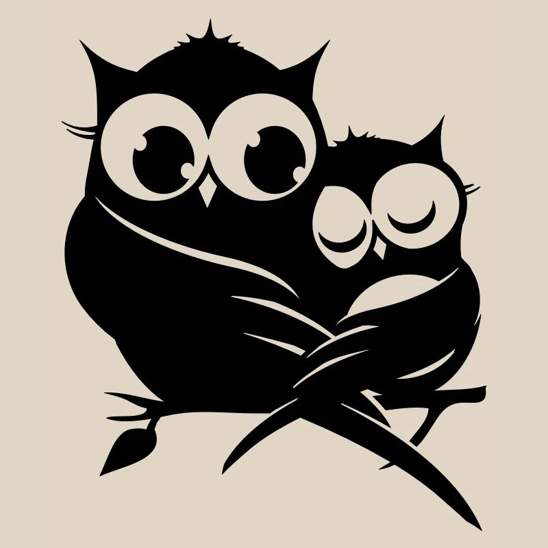 two owls on a branch