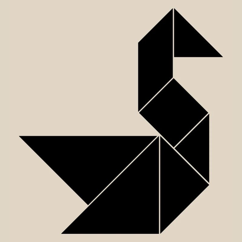 Tangram Schwan einfarbig
