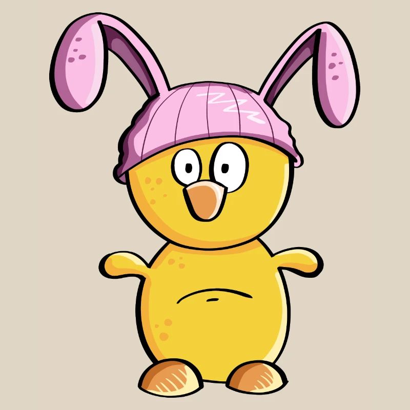 Little chick with Easter bunny hat - Easter