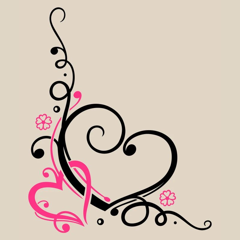Two hearts with ornament