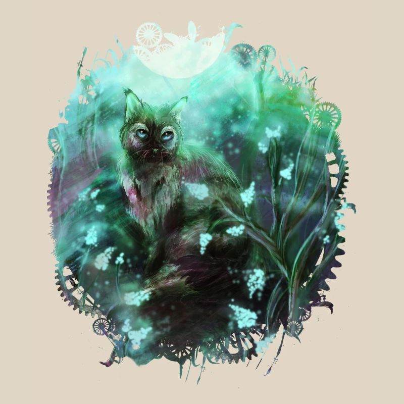 Cat in the magic forest