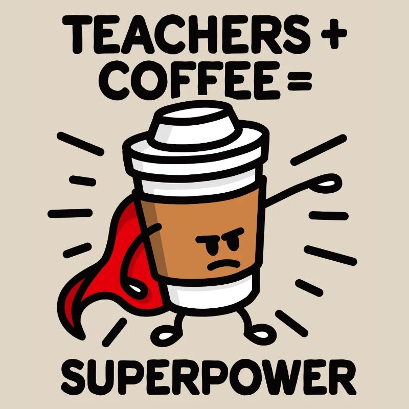 Teachers + coffee = superpower (superhero) light
