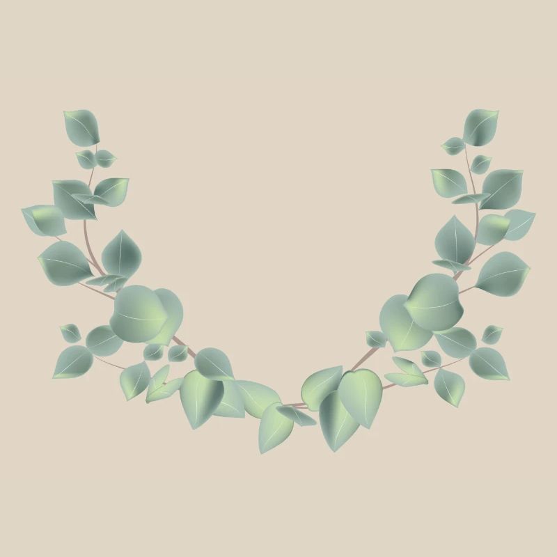delicate eucalyptus branches as a half wreath