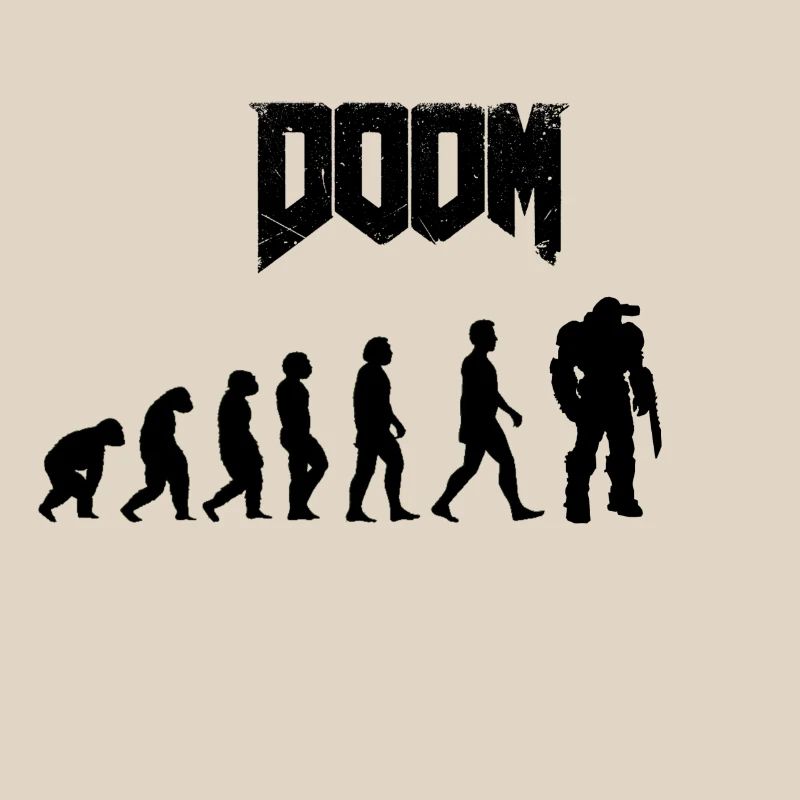 Minimalist Human Evolution Silhouettes