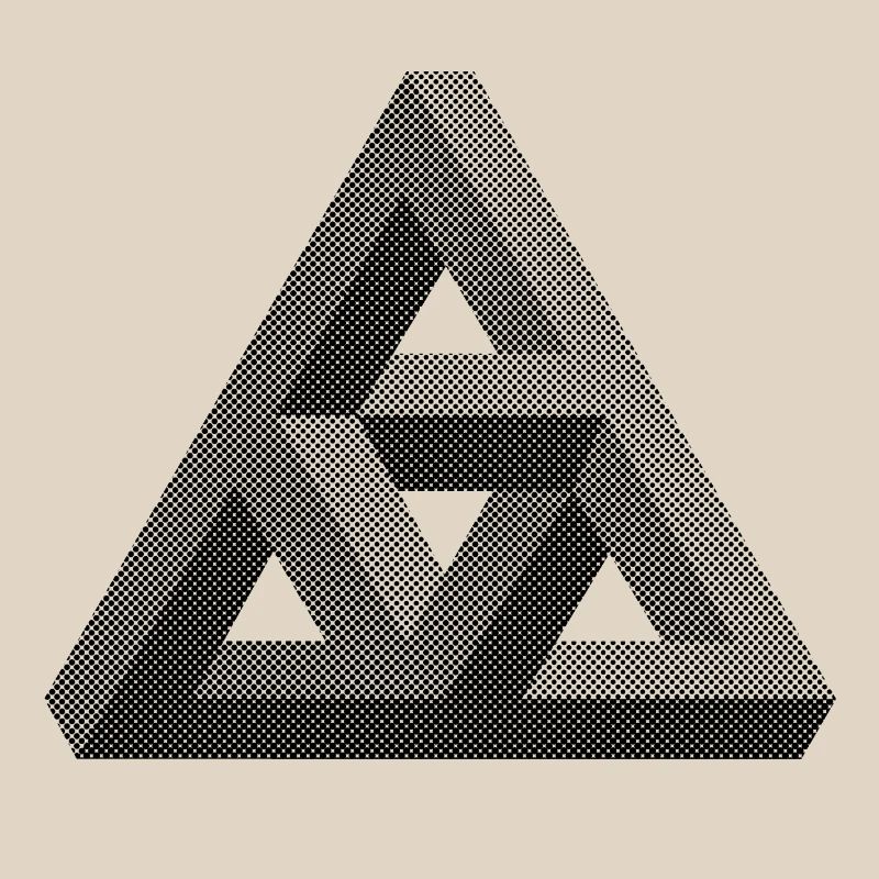 Abstract Penrose triangle on light background