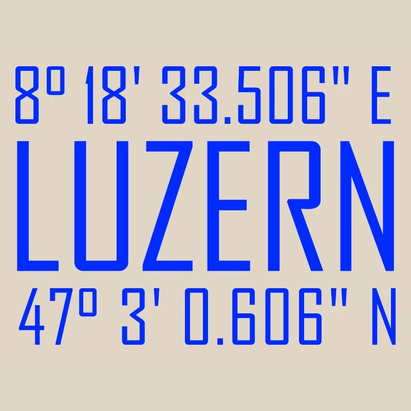 Lucerne coordinates – typography with reference to location