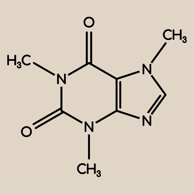 Molécule de caféine - Formule de structure