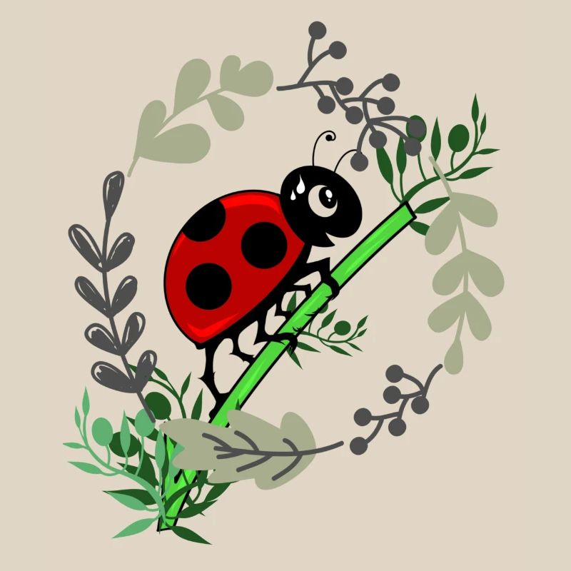 Ladybug botany comic style