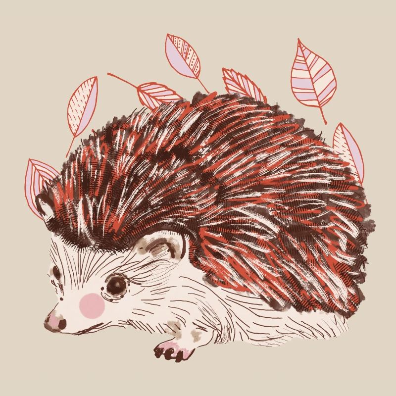 Hérisson d’automne avec un accent de fourrure rouge