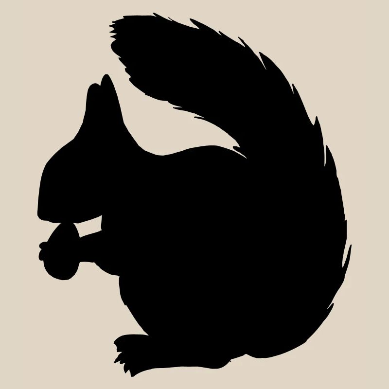 Squirrel with nut shadow figure
