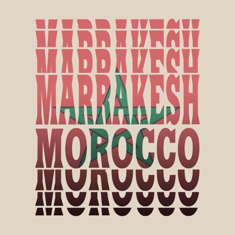 Conception de drapeau de Marrakech Maroc / idée cadeau