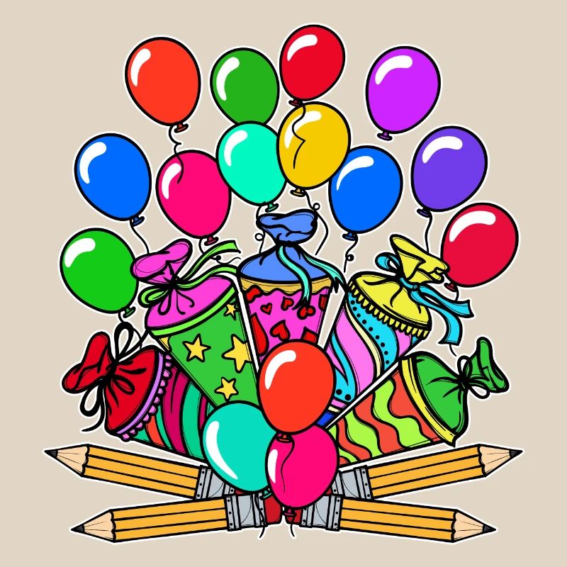 Ouverture de l’école ballon crayon sac d’école start