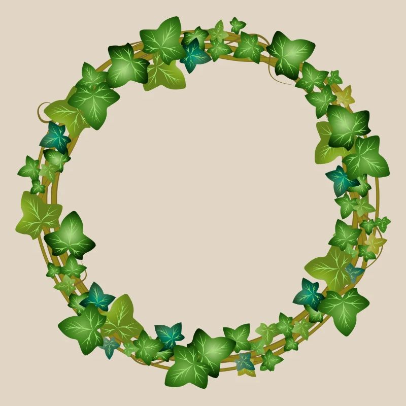 dekorativer Efeu Kranz oder Efeu Rahmen