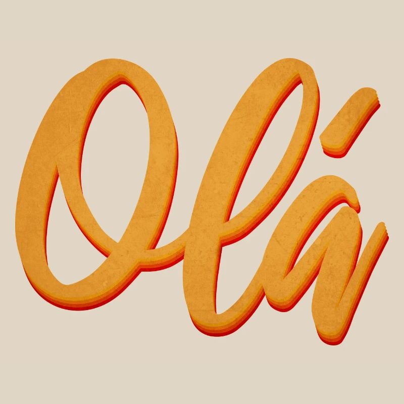 Olá Orange Script Tee