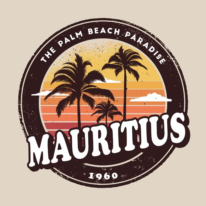 Mauritius Vintage Beach Design / Geschenkidee