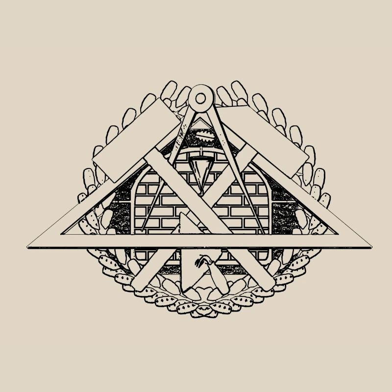 Pattern emblem symbol mason craft.
