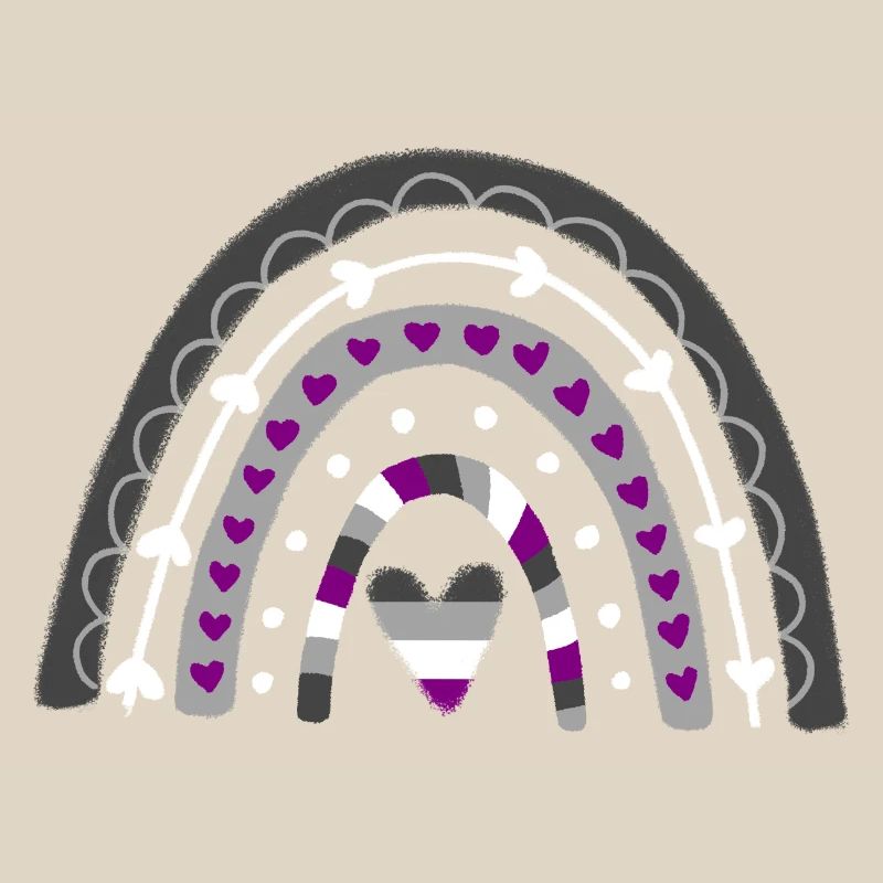 Asexual Pride Boho Rainbow