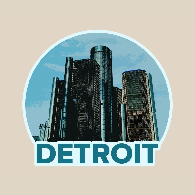 Detroit Stadtskyline Abzeichen