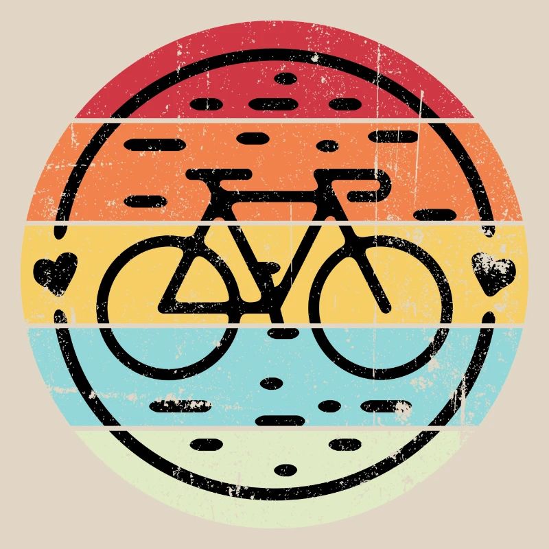 Retro Rainbow Bicycle Emblem