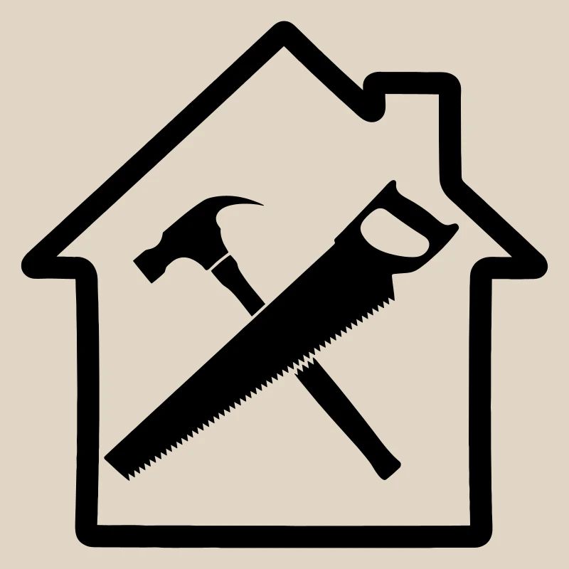 Construction de maison à logo d’outil de charpentier