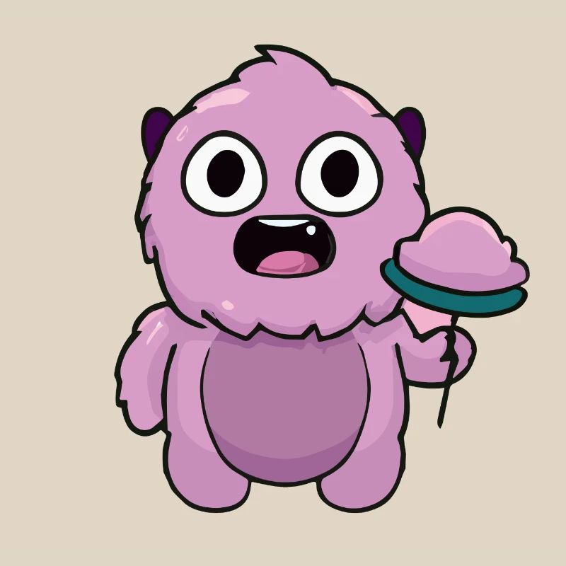 Cute Pink Monster | Funny Lollipop Chibi