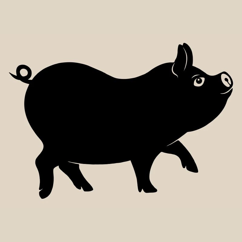 Figure d’ombre de cochon avec queue bouclée
