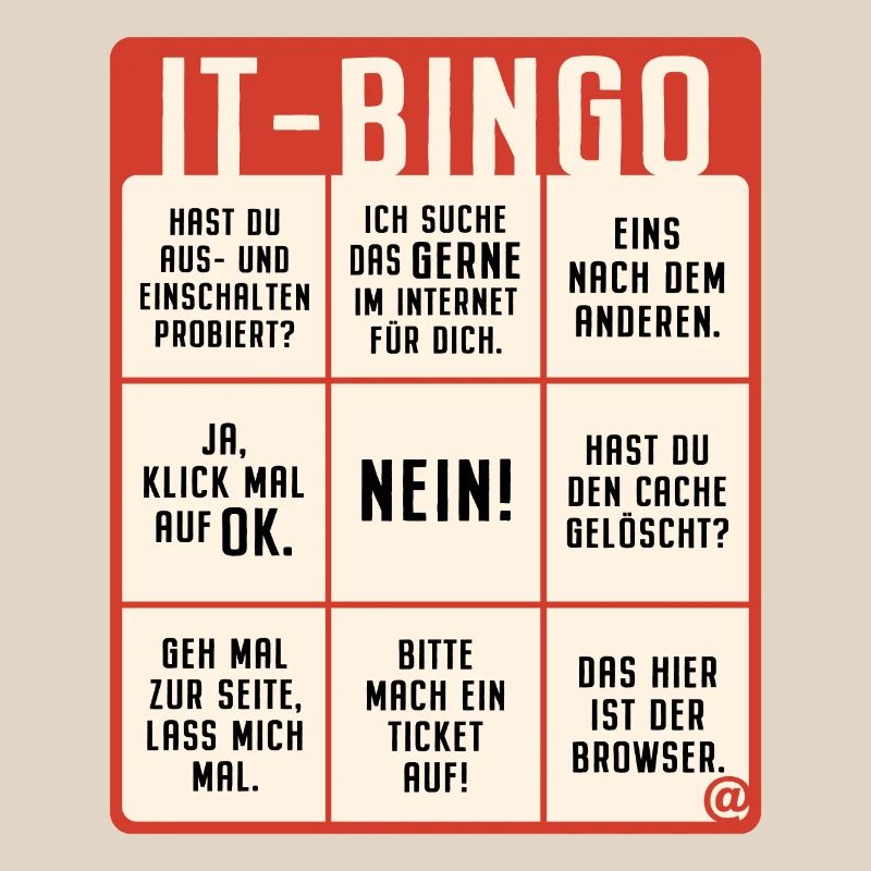 IT Support Bingo Service Desk IT Helpdesk Sysadmin