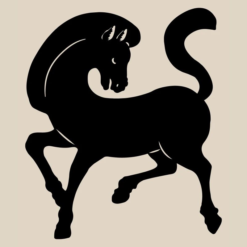 Image d’ombre de cheval année du cheval