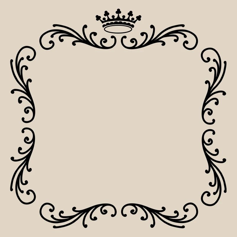 Frame with crown decorative frame