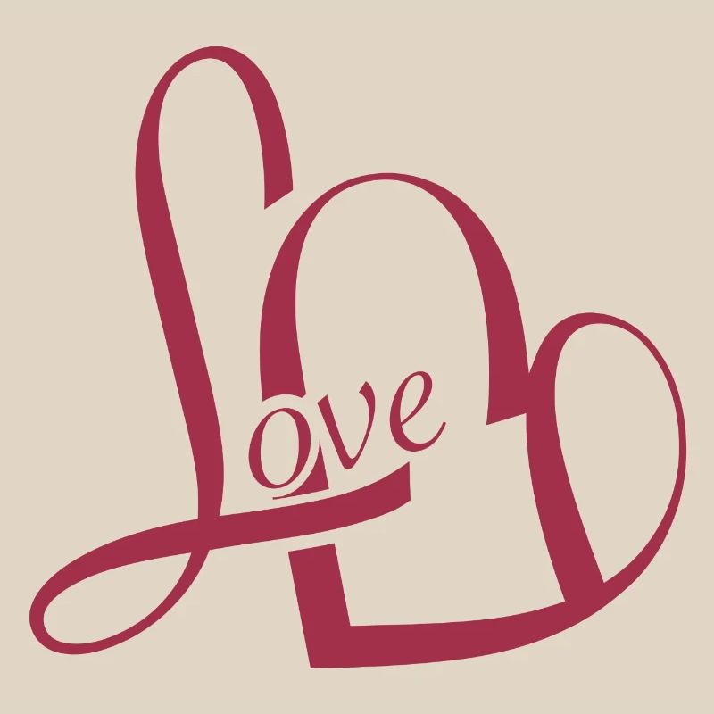 romantic Valentine's Day typography in red