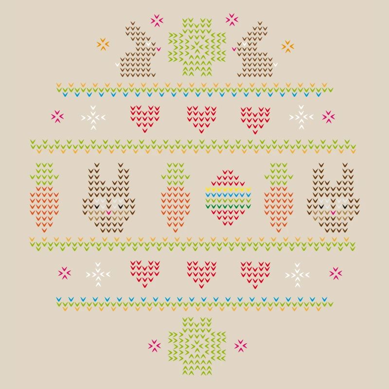 Easter motifs in knitting pattern style for Easter