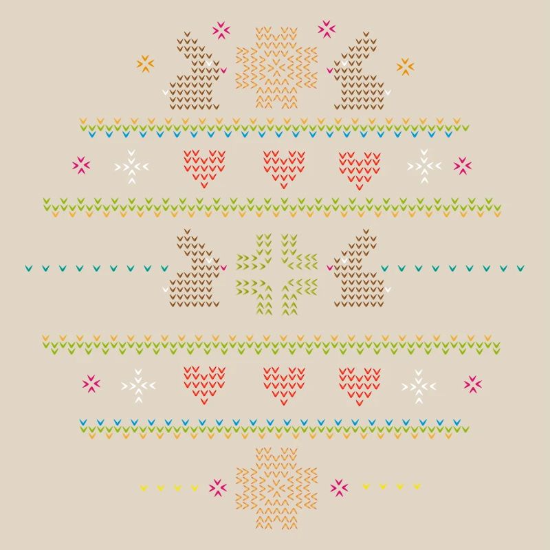 Easter motifs in knitting pattern style for Easter