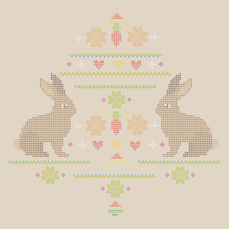 Easter motifs in knitting pattern style for Easter