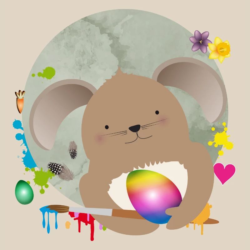 Painting cute Easter at Easter eggs