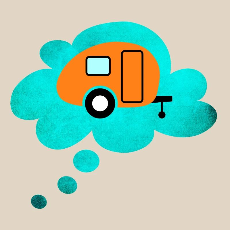 Caravan Cloud Thought Bubble Camping Retro Caravan
