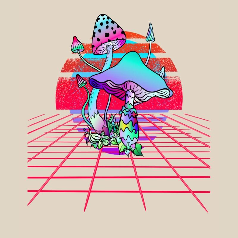 Champignons Psychédéliques - Retro Wave Sunset