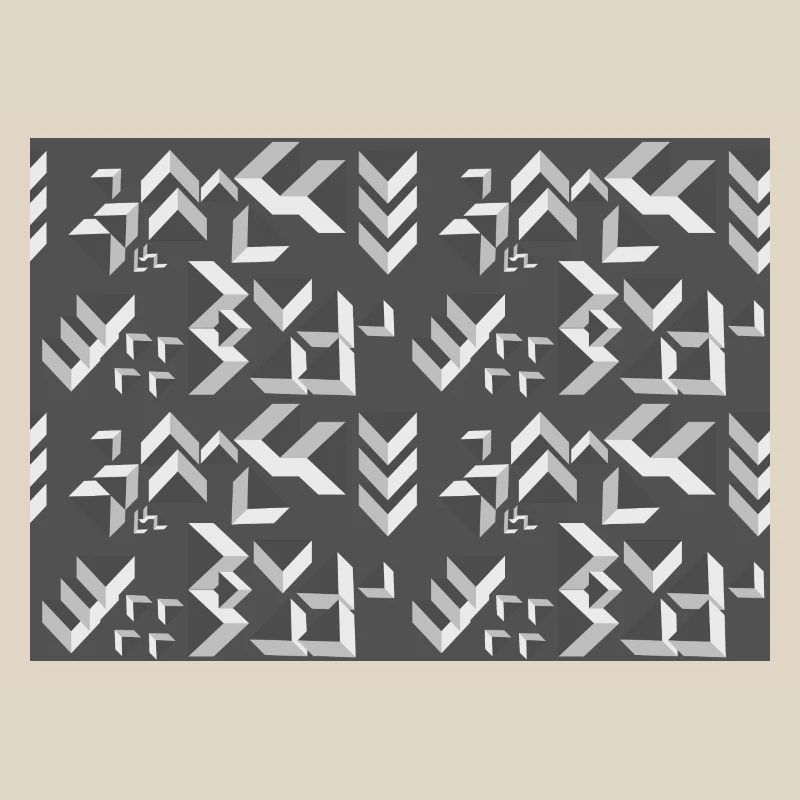 Deco pattern triangles grey-white