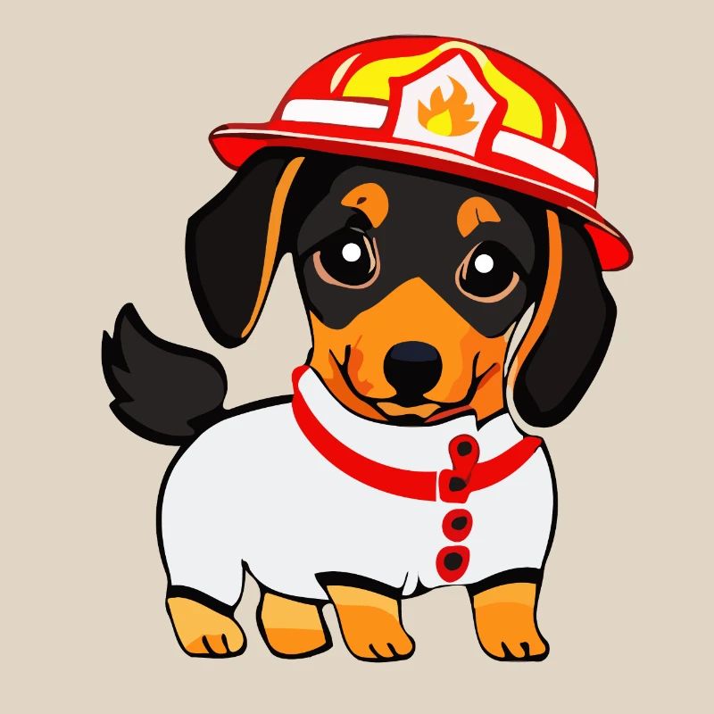 Dachshund as firefighter