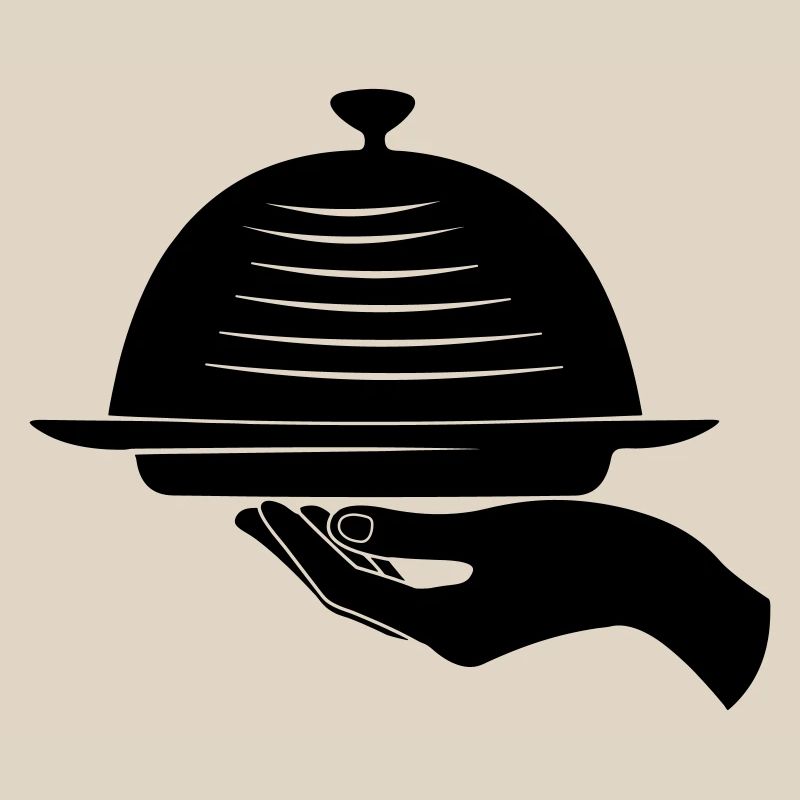 Kellnerhand mit Mahlzeit